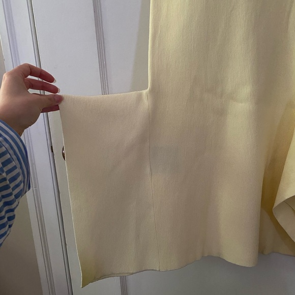 NWT Roland Mouret Yellow Pink Ribbed Scoop Neck Cutout Shoulder Midi Dress sz L - Picture 11 of 14